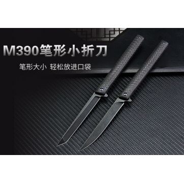 M390钢碳纤维柄神笔快开折刀